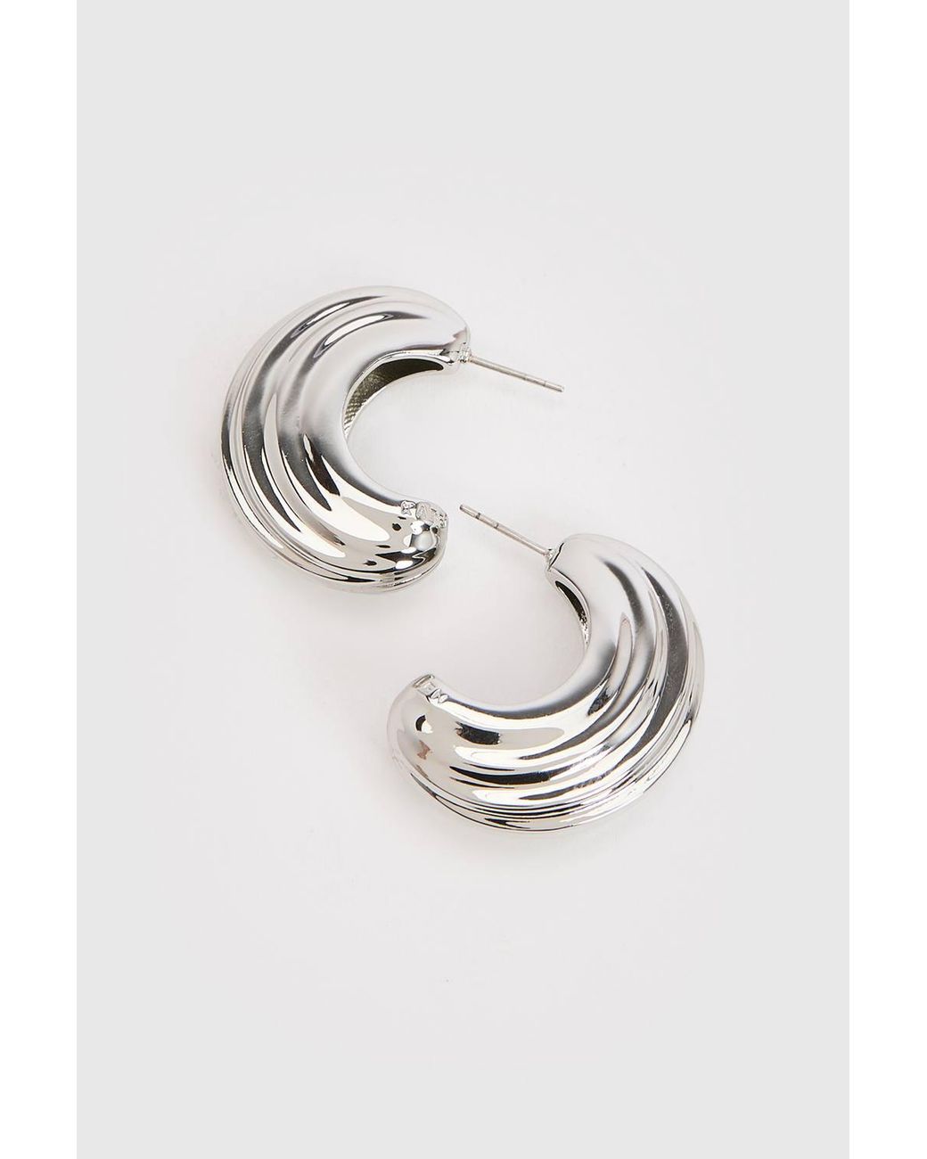 Karen Millen Brown Tapered Hoop Earrings
