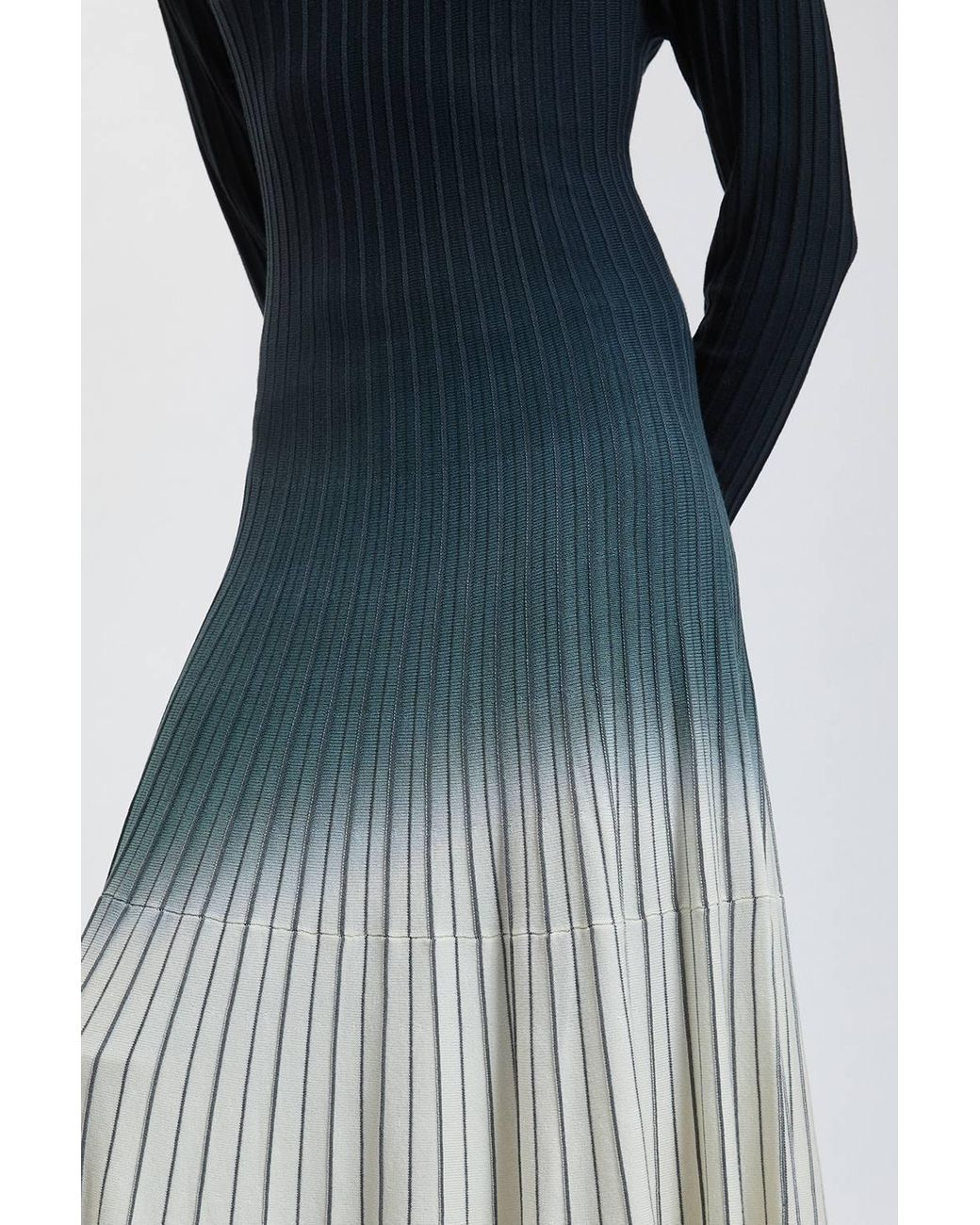 Karen Millen Blue Dip Dye Detail Long Sleeve Knitted Maxi Dress