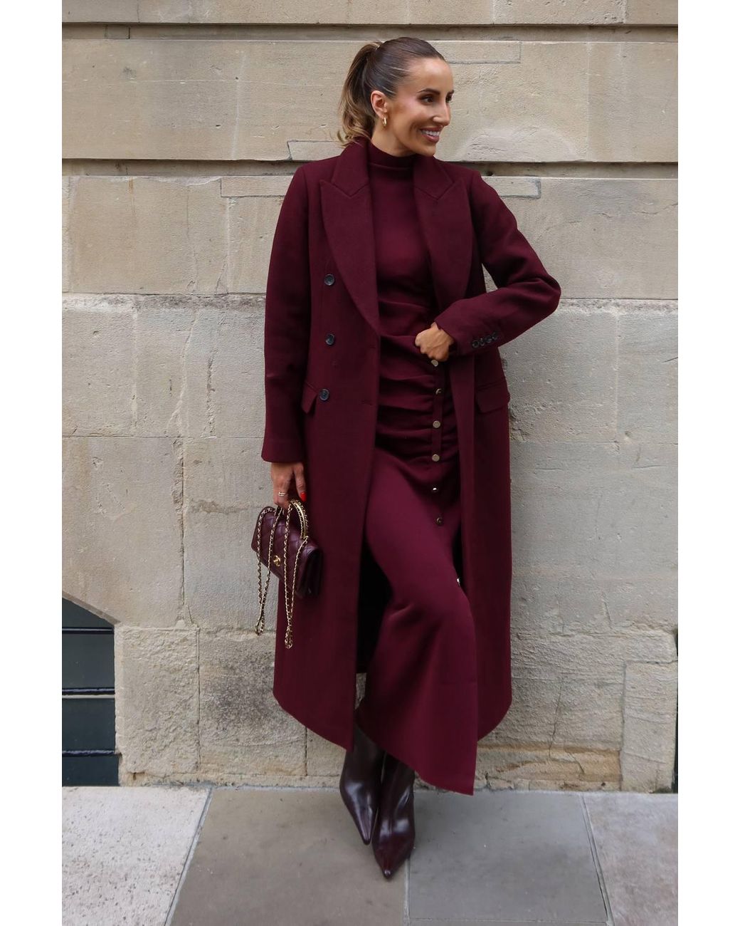 Karen Millen Forever Wool Double Breasted Tailored Midi Coat