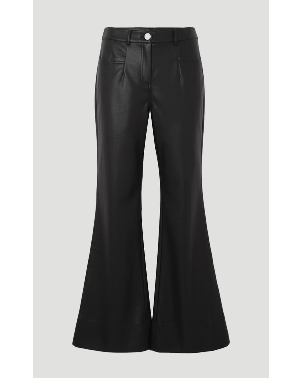 Karen Millen Black Faux Leather Tailored Kickflare Trouser