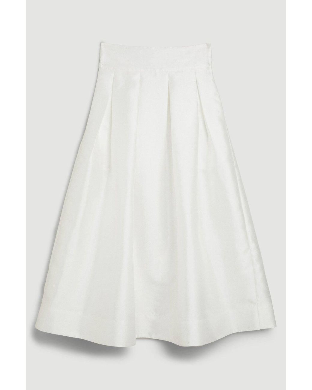 Karen Millen White Forever Twill Woven Prom Maxi Skirt