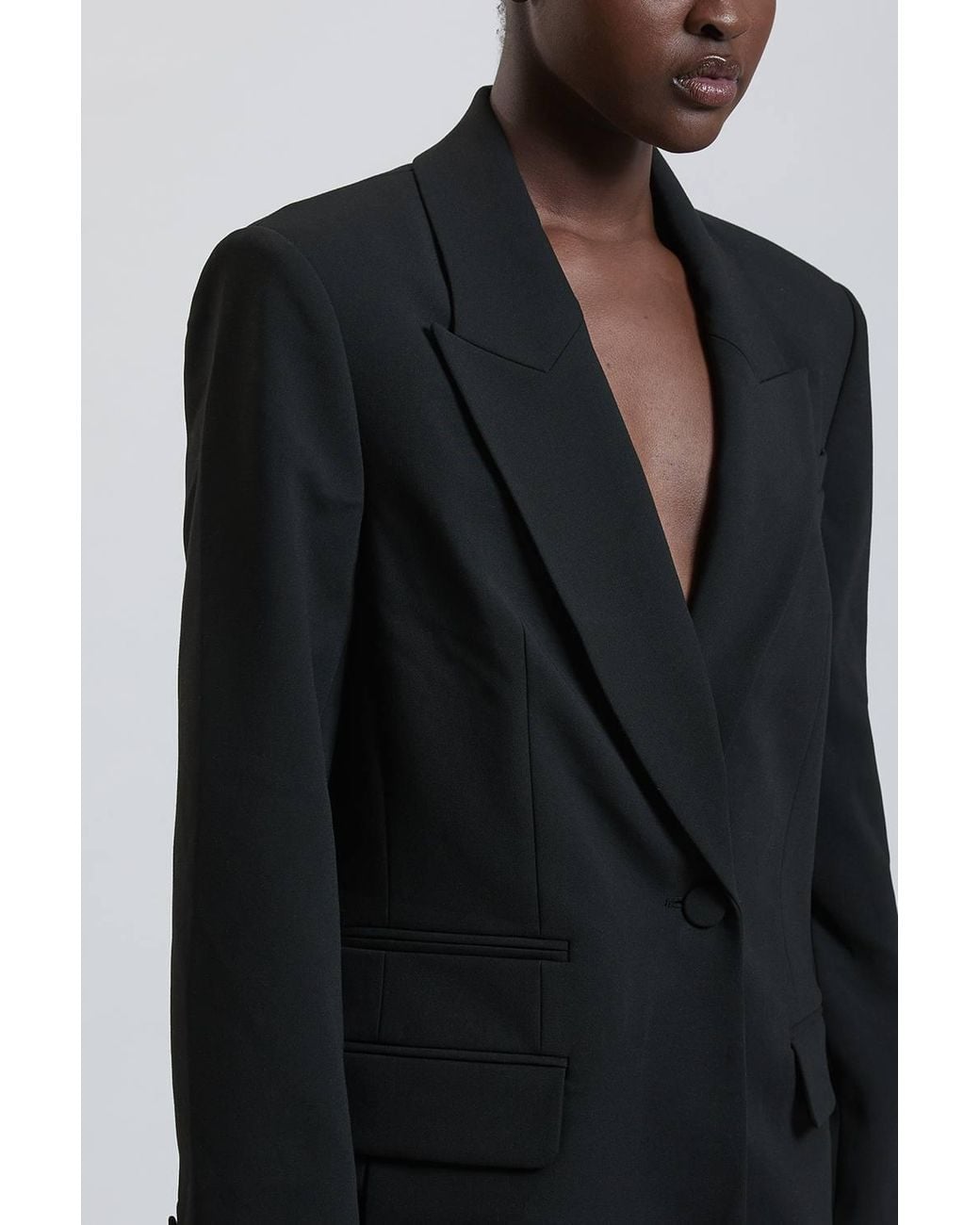 Karen Millen Gray Compact Stretch Oversized Blazer