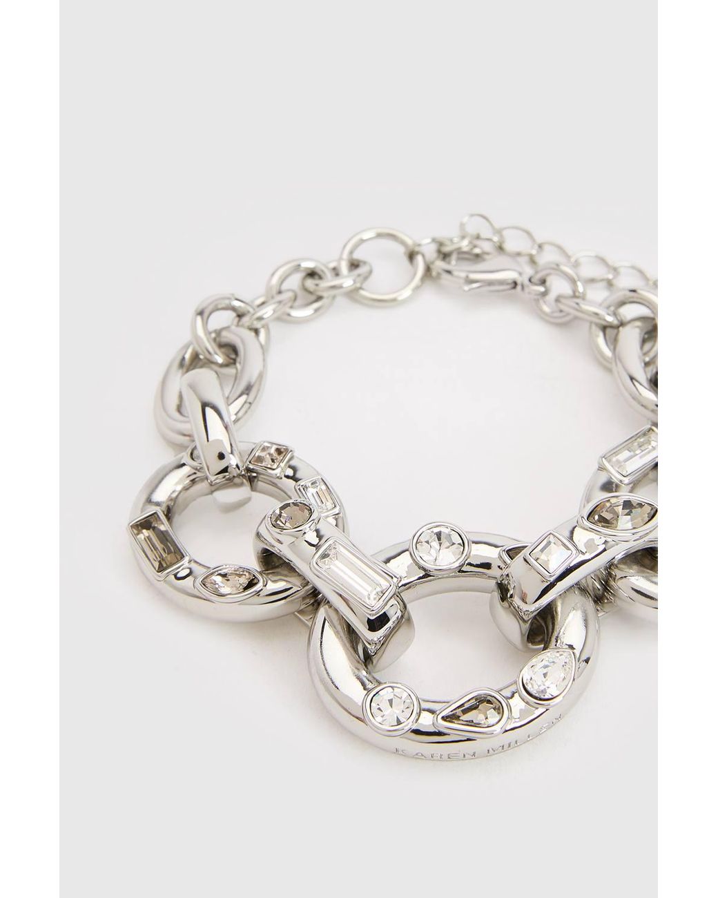 Karen Millen Brown Crystal Chain Statement Bracelet