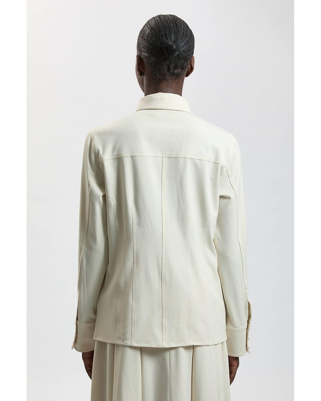 Karen Millen Natural Tailored Tie Neck Shirt