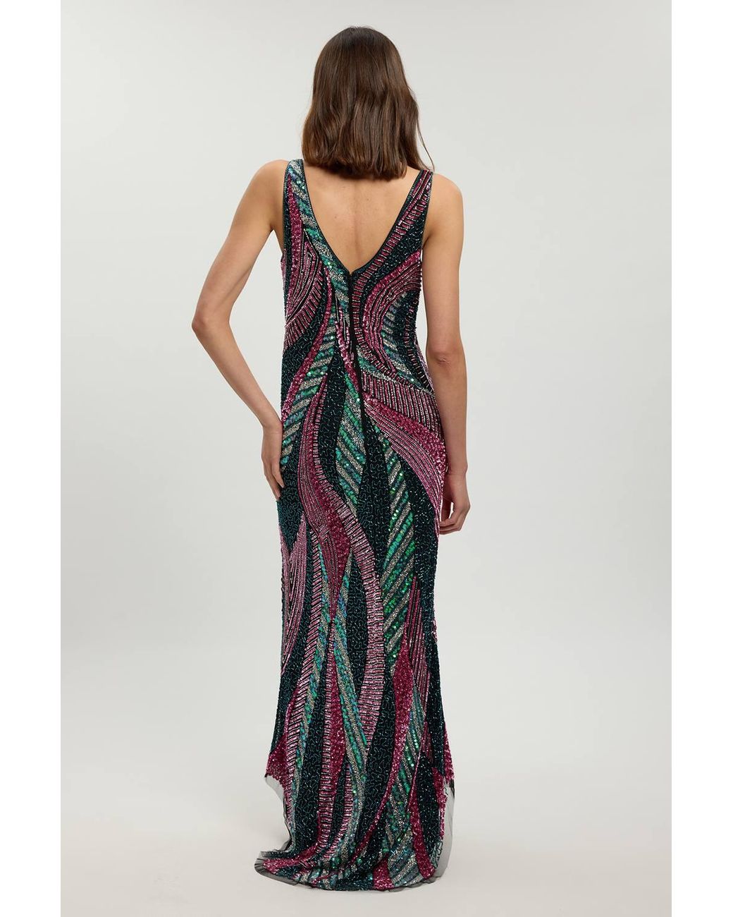 Karen Millen Purple Premium Embellished Maxi Dress