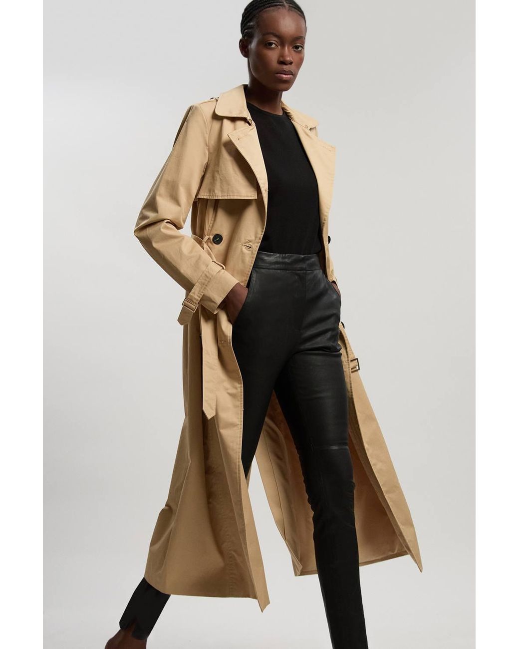 Karen Millen Black Forever Stretch Leather Legging Pants