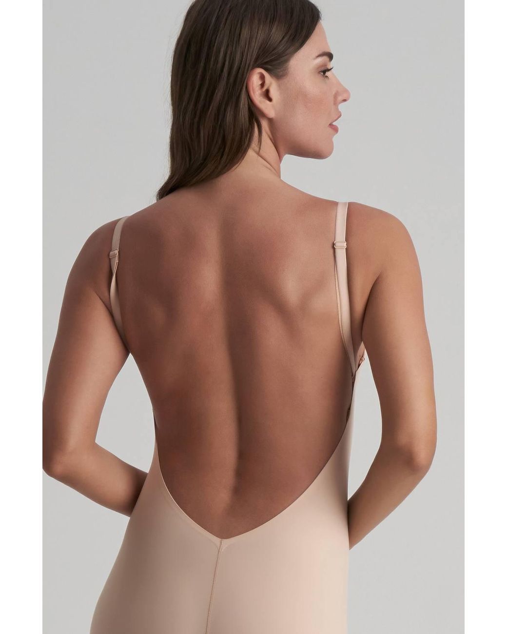 Karen Millen Natural Low Back Bodysuit Short