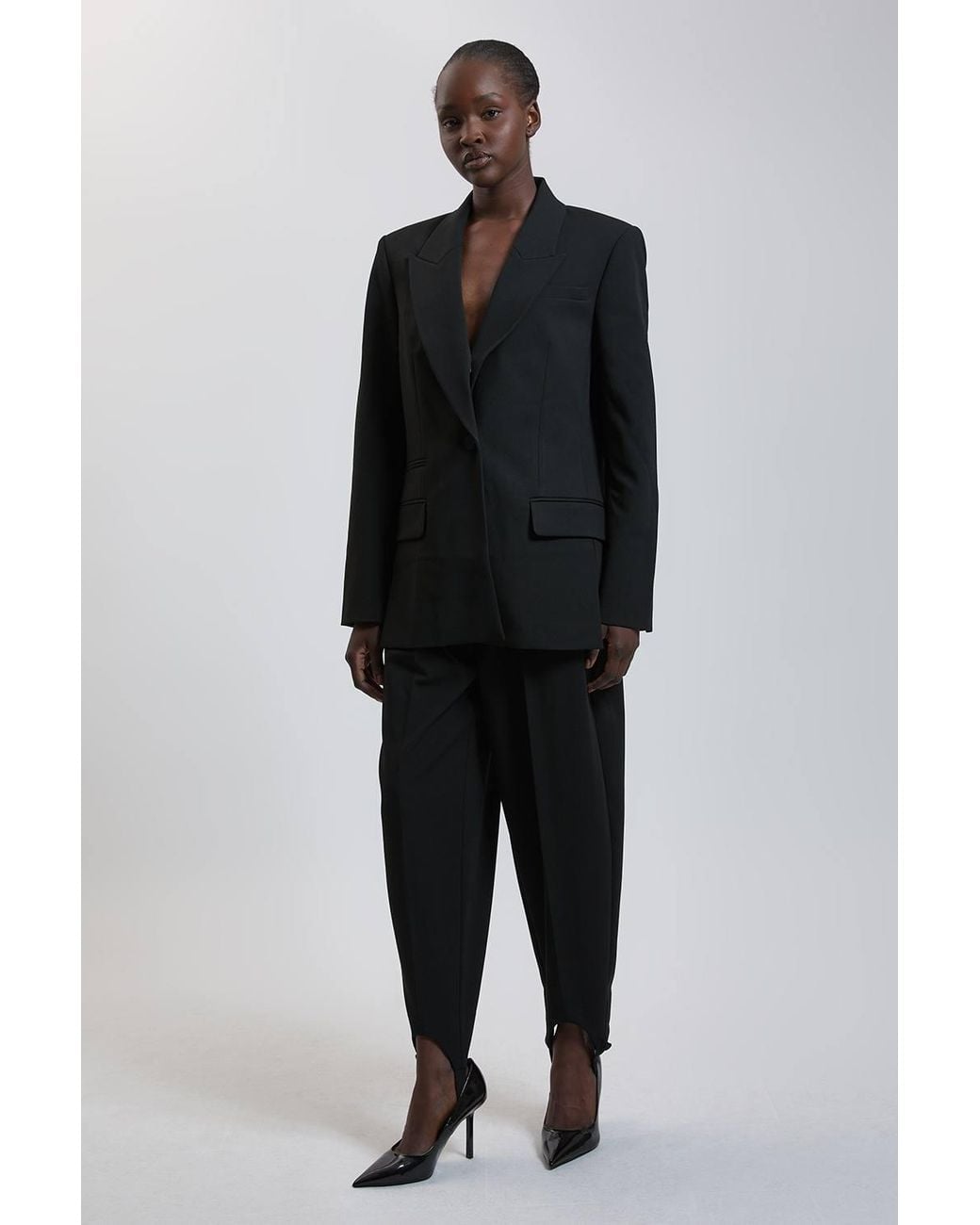 Karen Millen Gray Compact Stretch Oversized Blazer