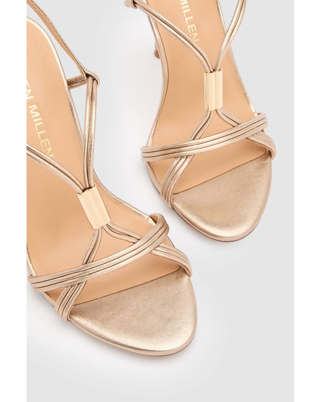 Karen Millen Pink Leather Strappy Heeled Sandal