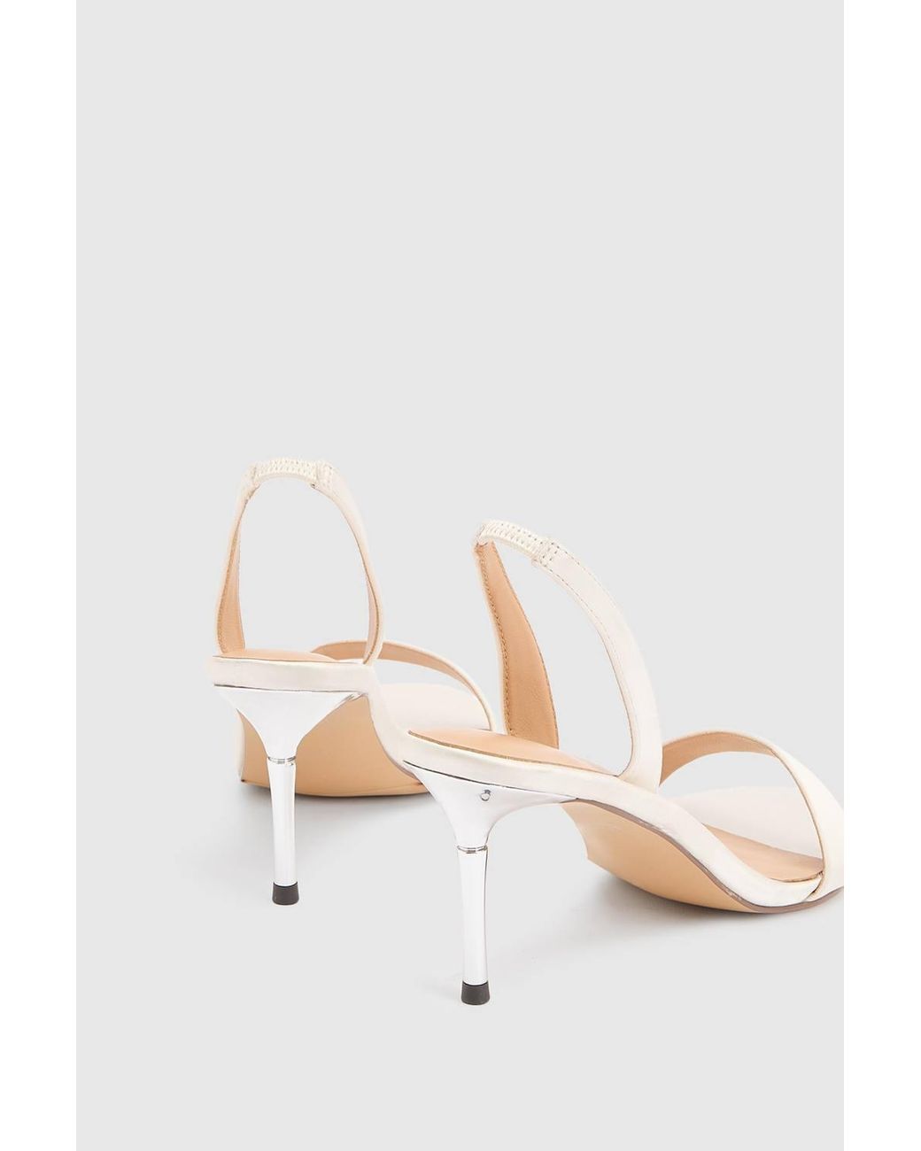 Karen Millen White Satin Heeled Sandal