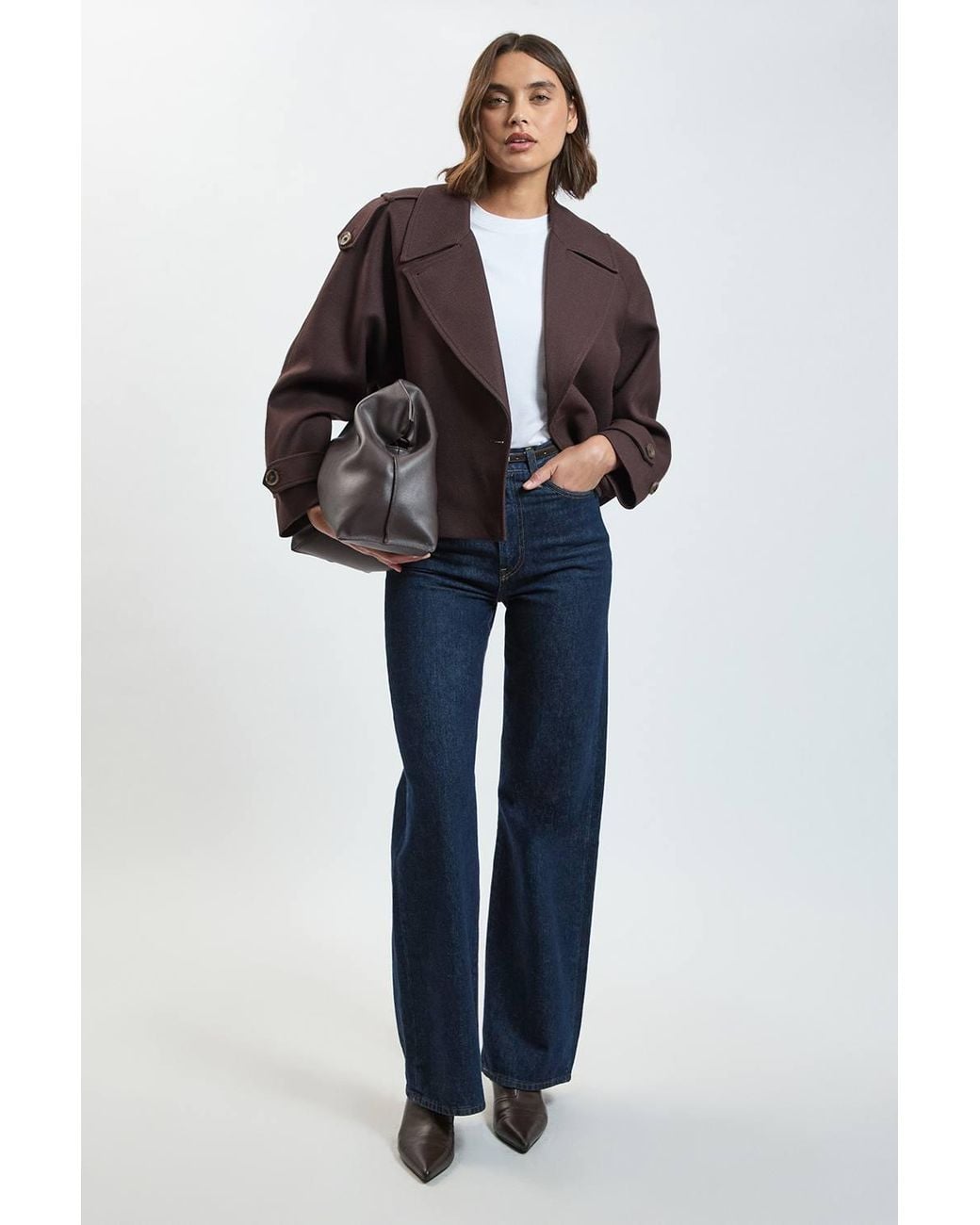 Karen Millen Blue Wool Blend Bomber Coat