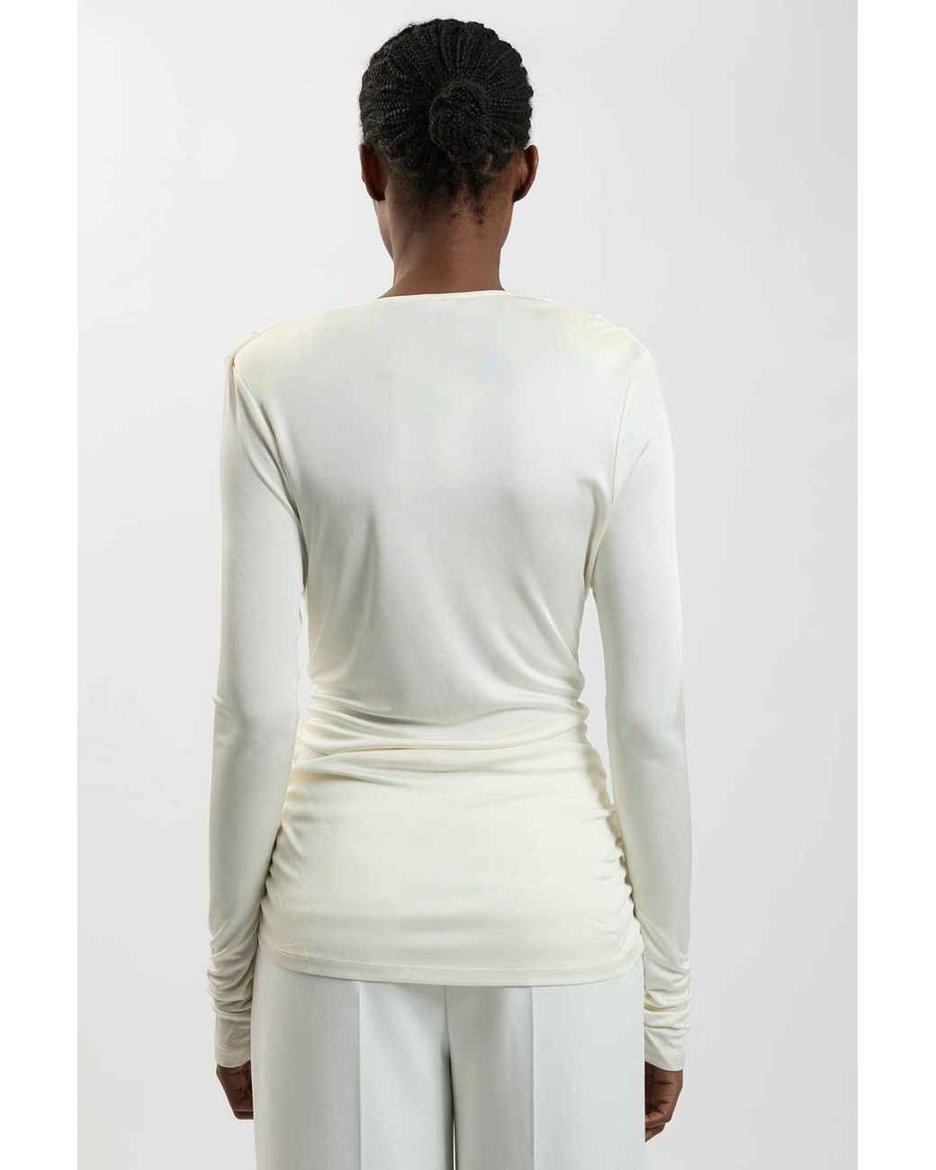 Karen Millen Blue Cowl Viscose Crepe Neck Sleeveless Top