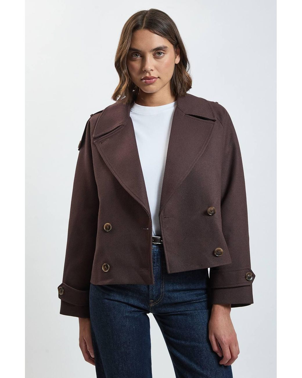 Karen Millen Blue Wool Blend Bomber Coat