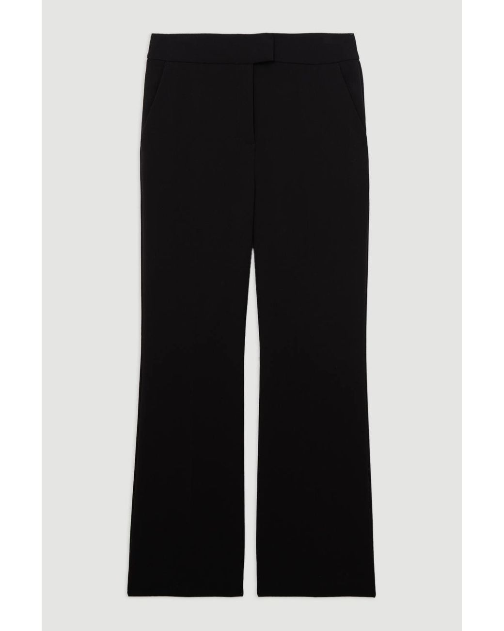 Karen Millen Black Compact Stretch Essential Tailored Straight Leg Trouser