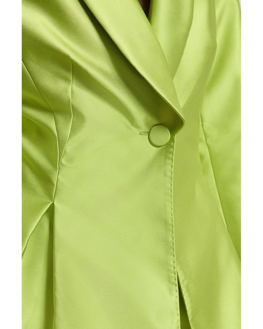 Karen Millen Green Satin Twill Single Breasted Blazer
