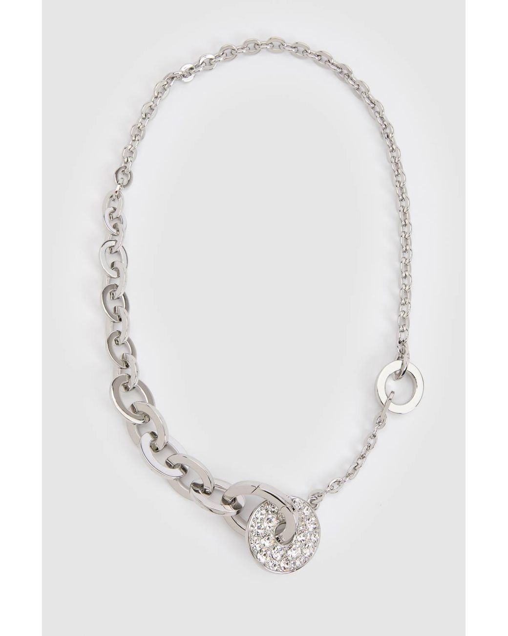 Karen Millen Black Crystal Ring Chain Necklace