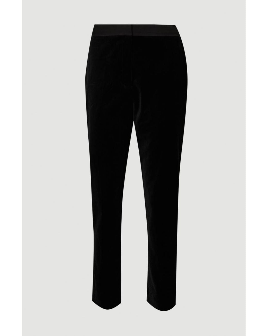 Karen Millen Black Harper's Bazaar Velvet And Satin Mix Slim Leg Trouser