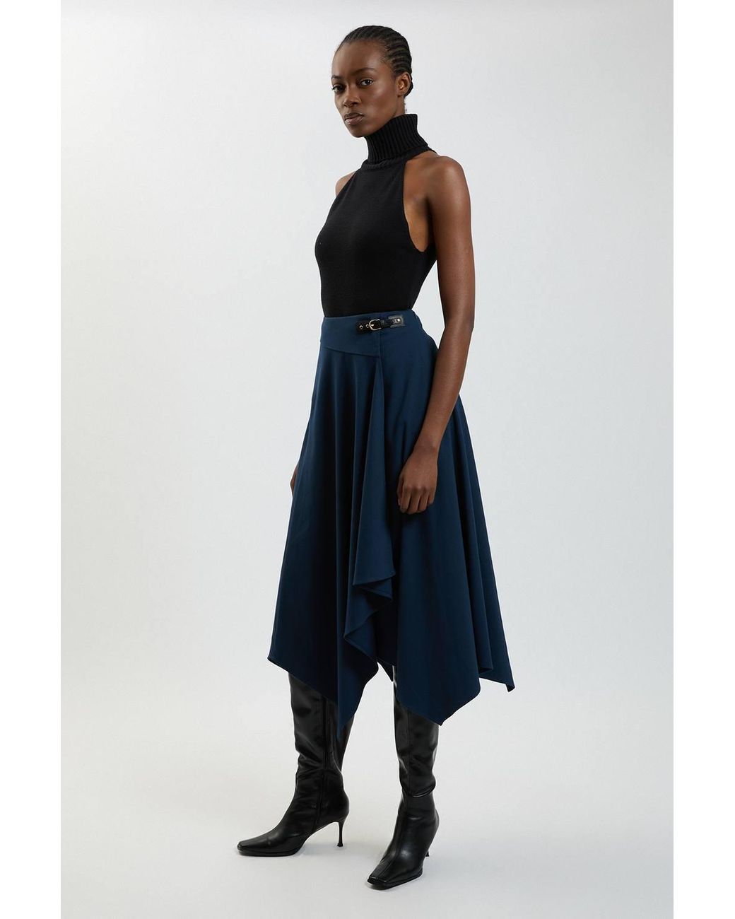 Karen Millen Blue Tailored Skirt