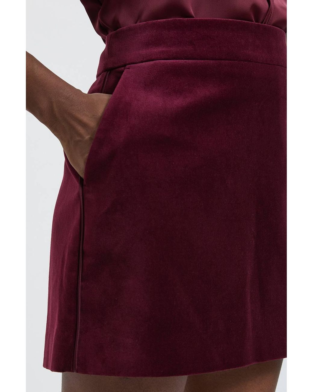 Karen Millen Tailored Velvet Mini Skirt
