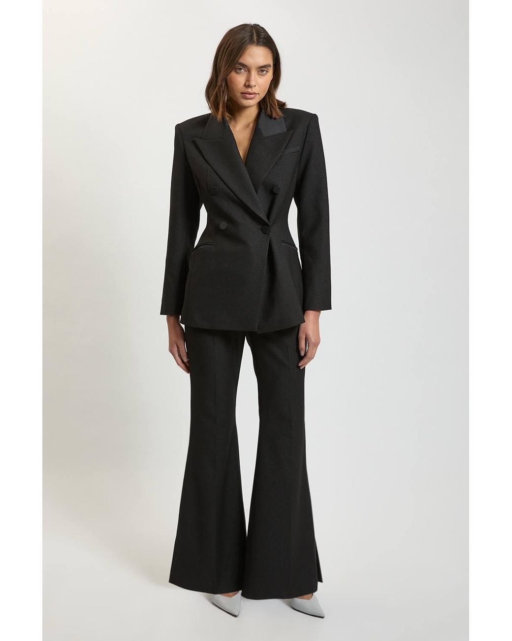 Karen Millen Blue Harper's Bazaar Tailored Double Breasted Blazer