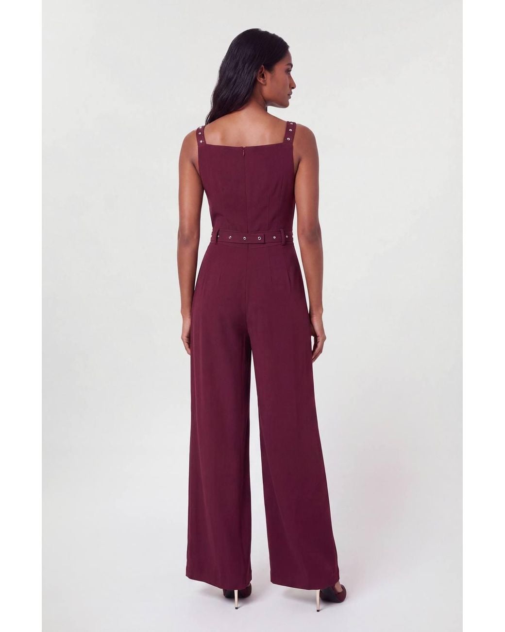 Karen Millen Tailored Crepe Pleated Kilt Jumpsuit