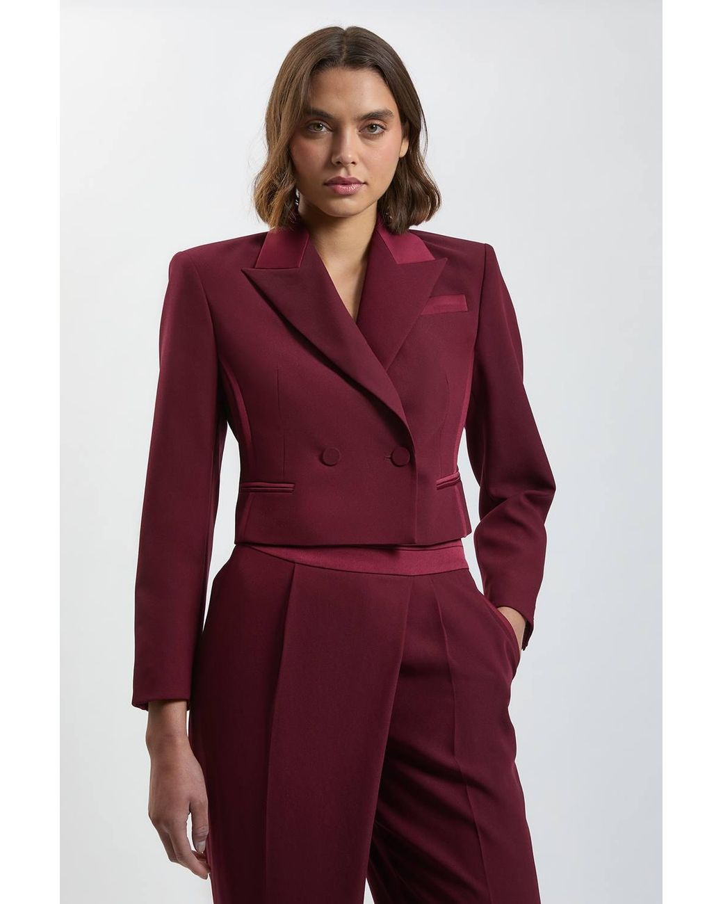 Karen Millen Satin Back Crepe Tailored Jacket