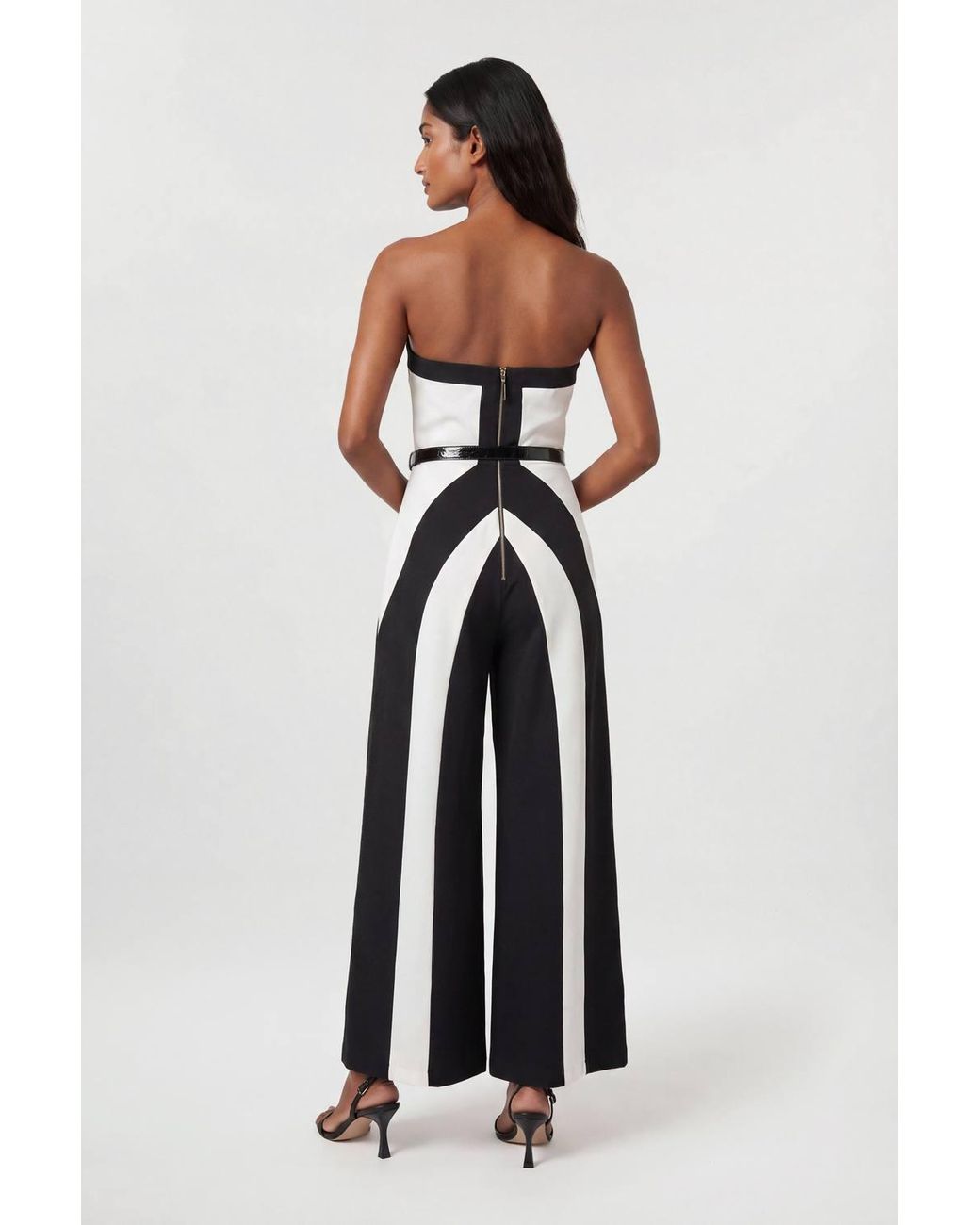 Karen Millen Multicolor Compact Stretch Colour Block Tailored Bandeau Jumpsuit