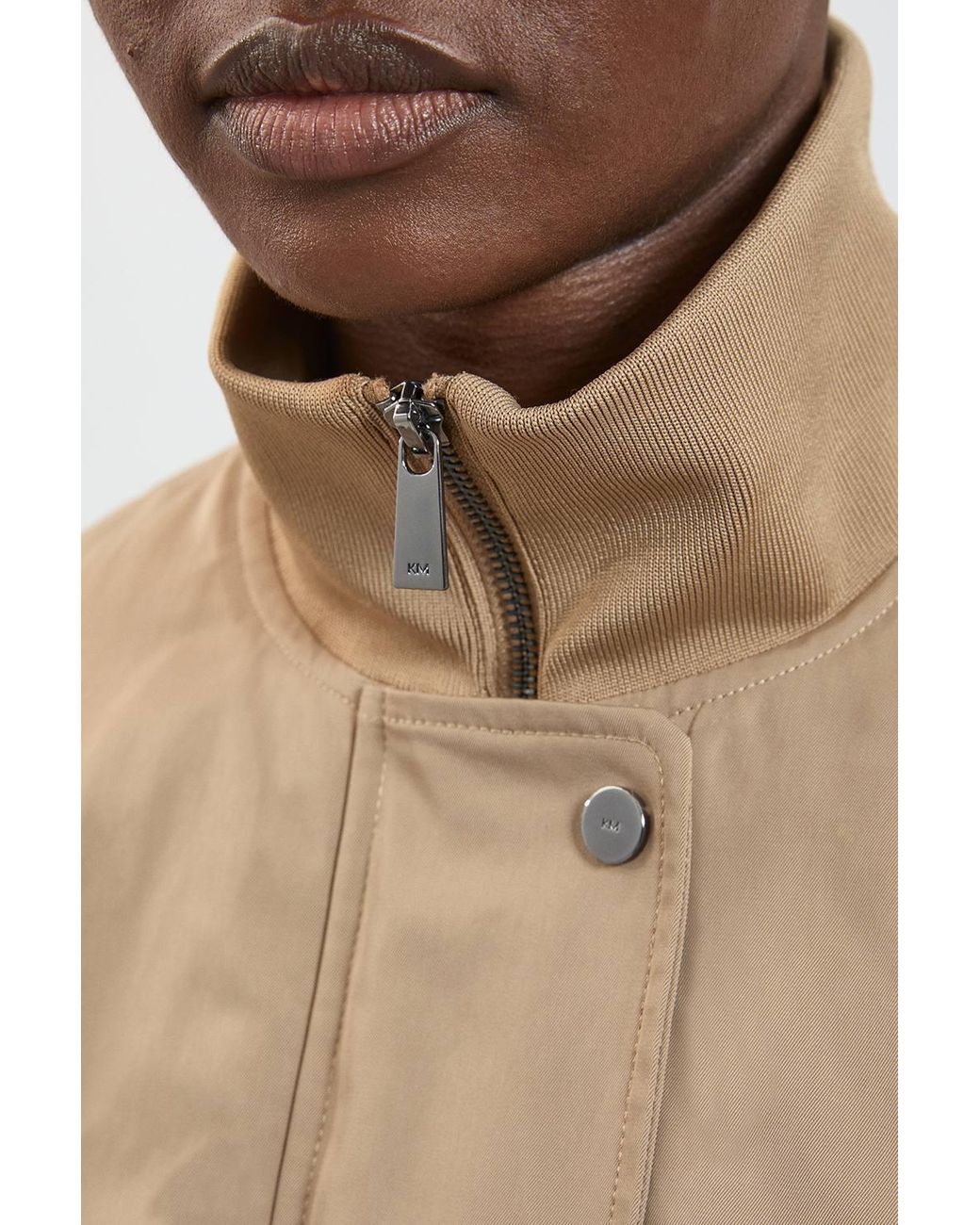 Karen Millen Natural Padded Short Trench Coat