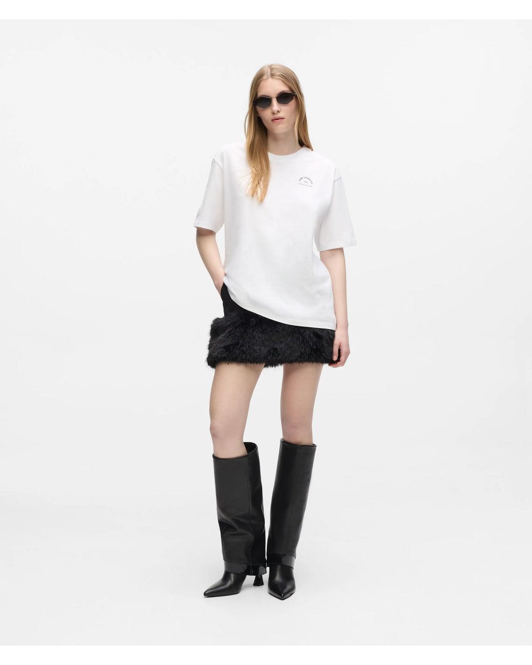 Karl Lagerfeld White Rue St-Guillaume Oversized T-Shirt