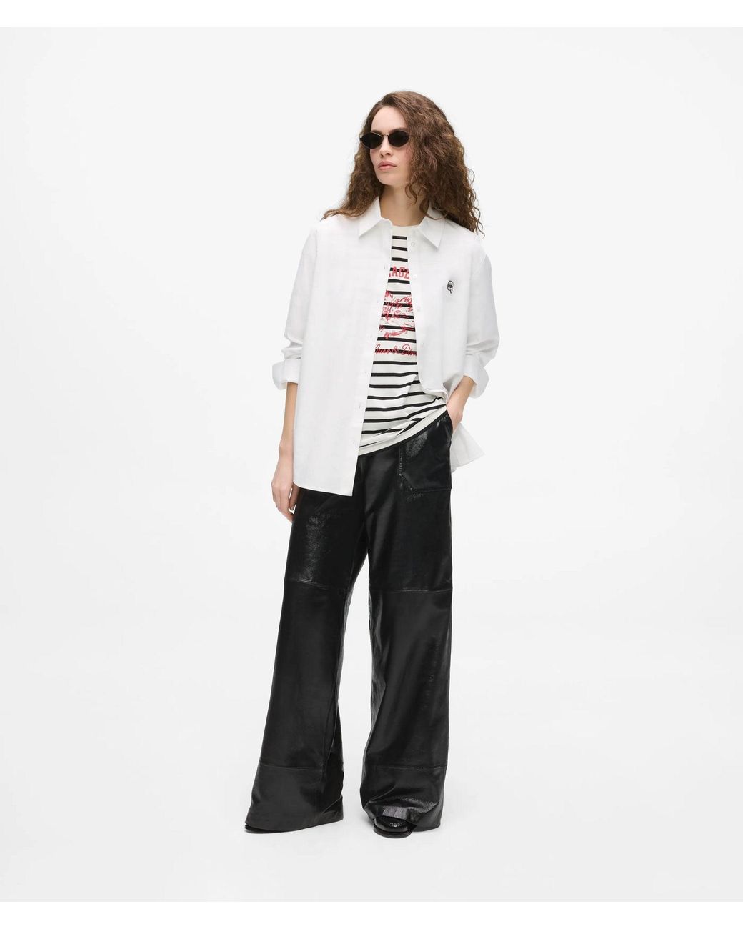 Karl Lagerfeld White Ikon Choupette Muse Striped T-Shirt, Multicoloured