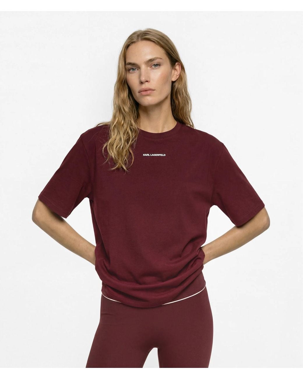 Karl Lagerfeld Red Logo Athleisure T-Shirt
