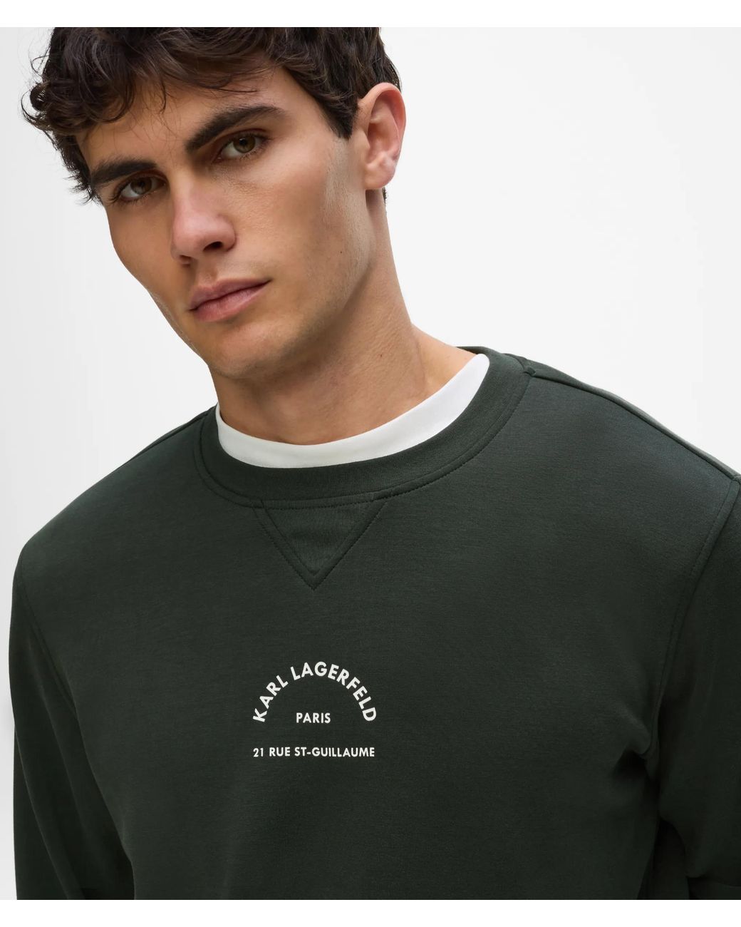 Karl Lagerfeld Green Rue St-Guillaume Loungewear Sweatshirt for men