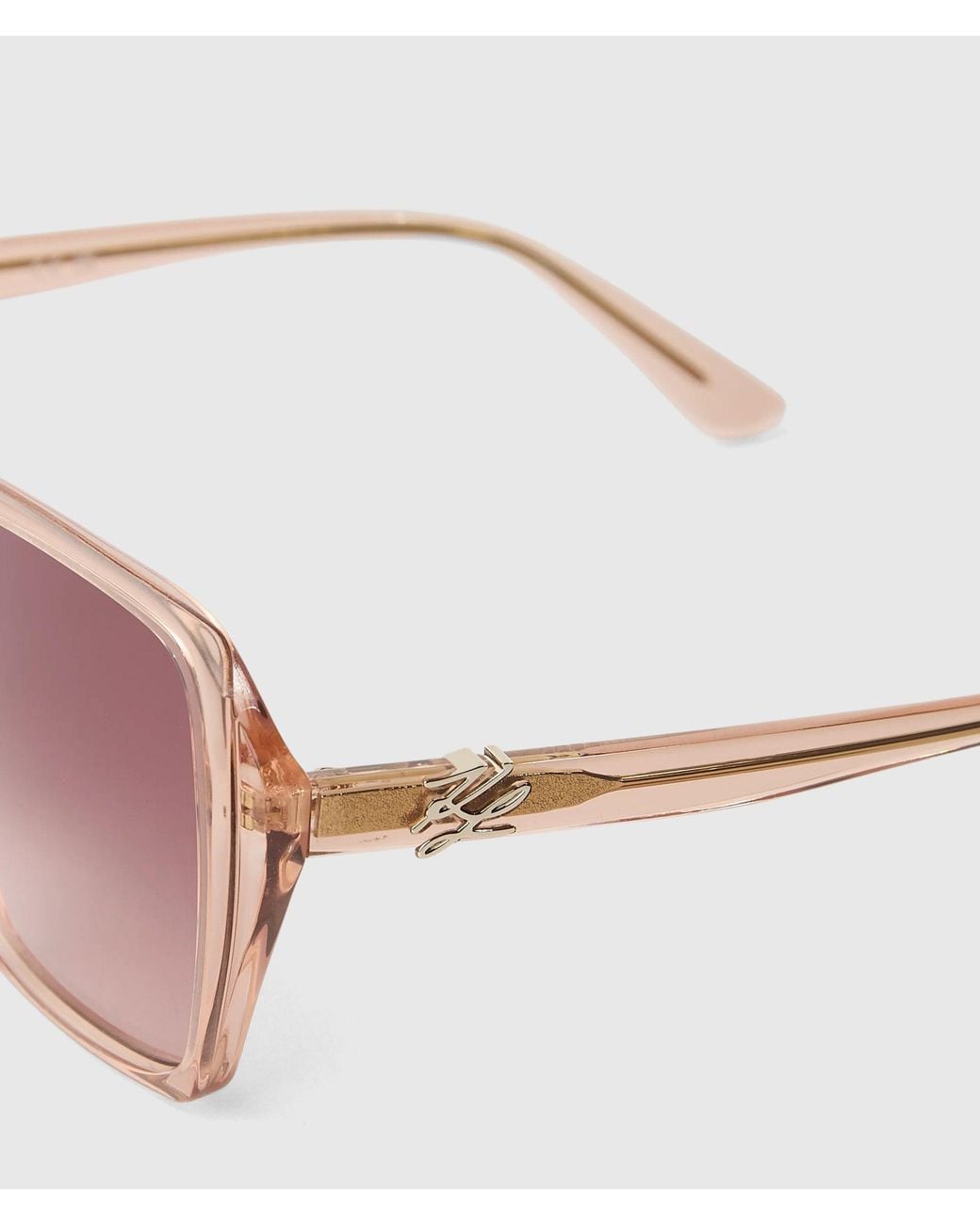 Karl Lagerfeld Pink Autograph Square Sunglasses