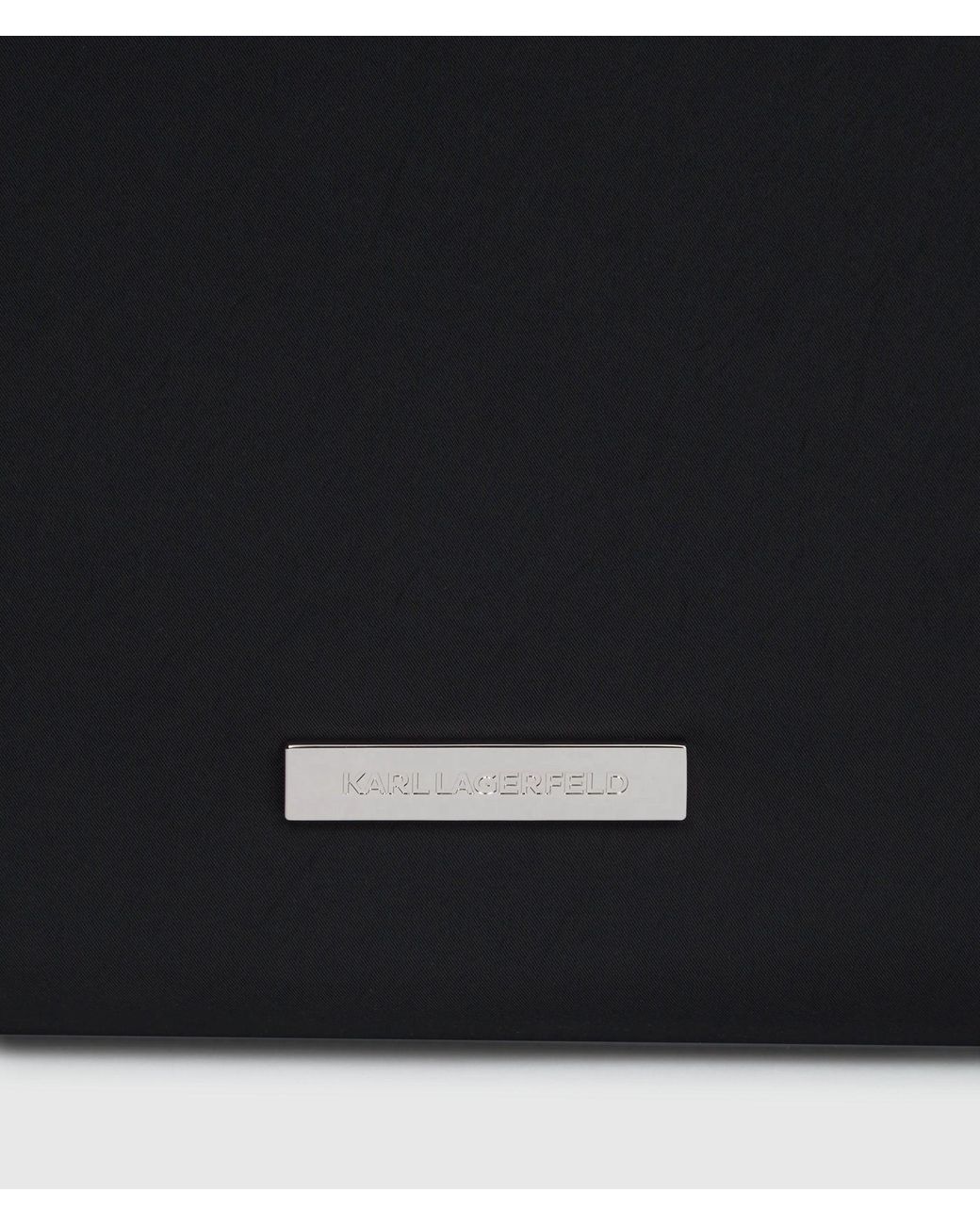 Karl Lagerfeld Black Ikon Nylon Large Tag Tote Bag