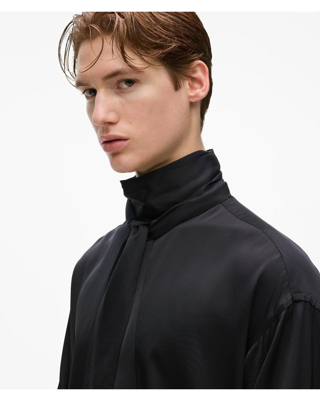 Karl Lagerfeld Black Kl Studio Scarf-Detail Shirt for men