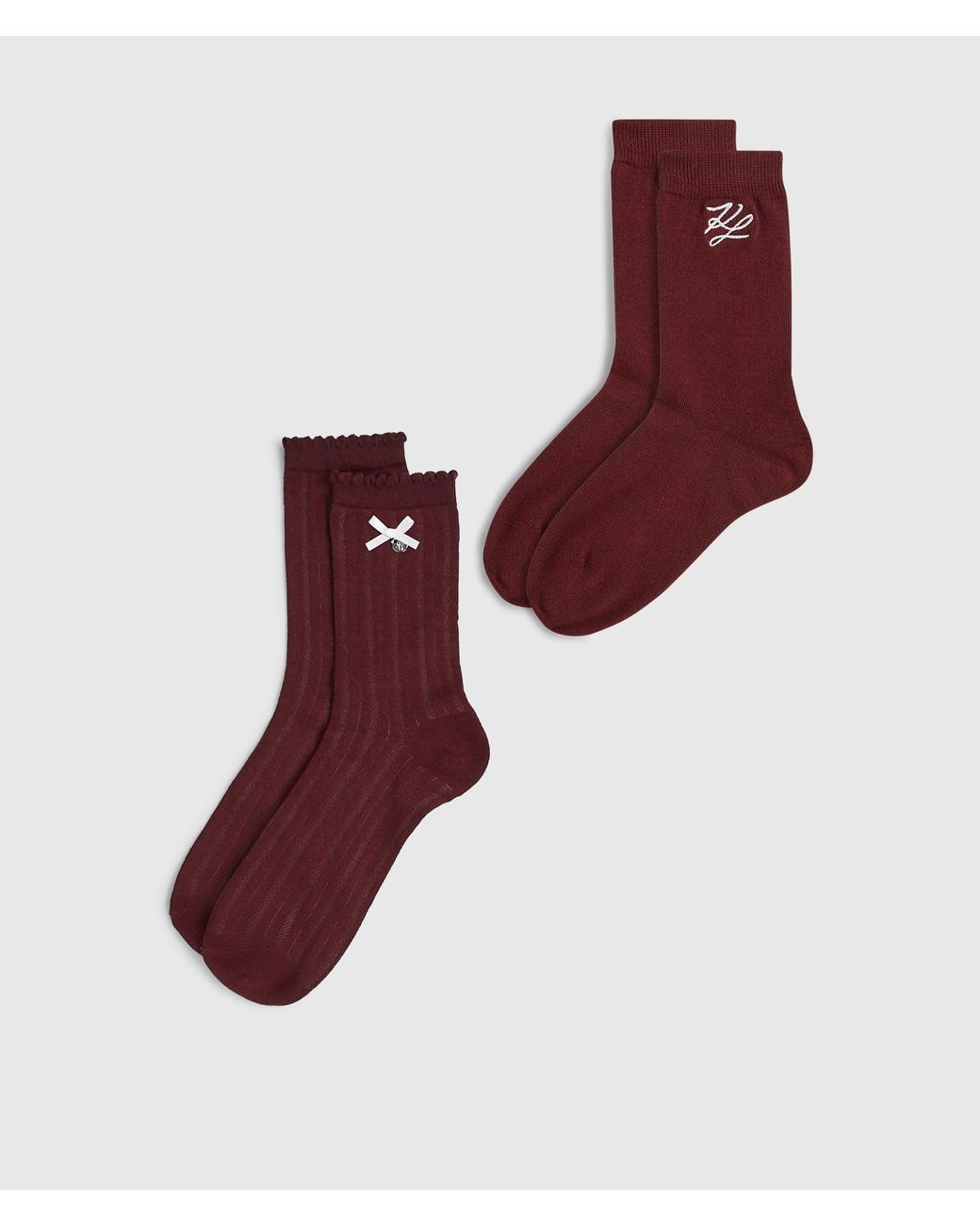 Karl Lagerfeld Brown Autograph Pointelle Socks