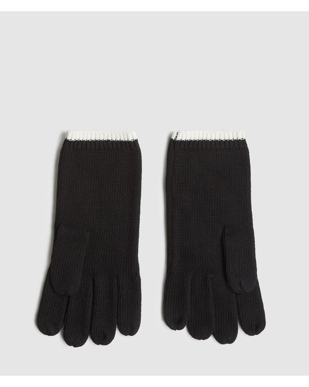KL Jeans Black Logo Knitted Gloves for men
