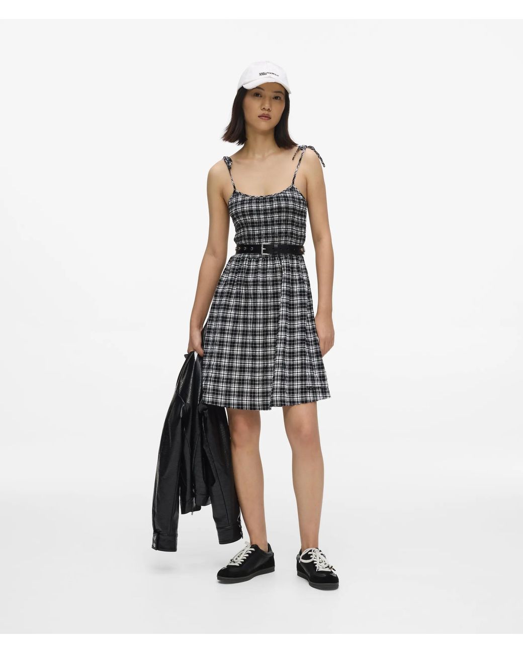 KL Jeans Blue Checked Strappy Dress, Multicoloured