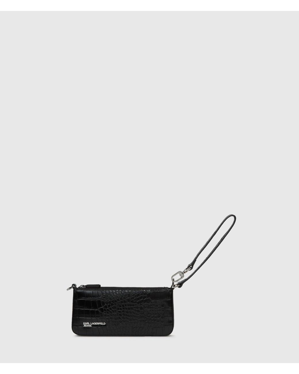 KL Jeans Black Transformable Croco Pouch