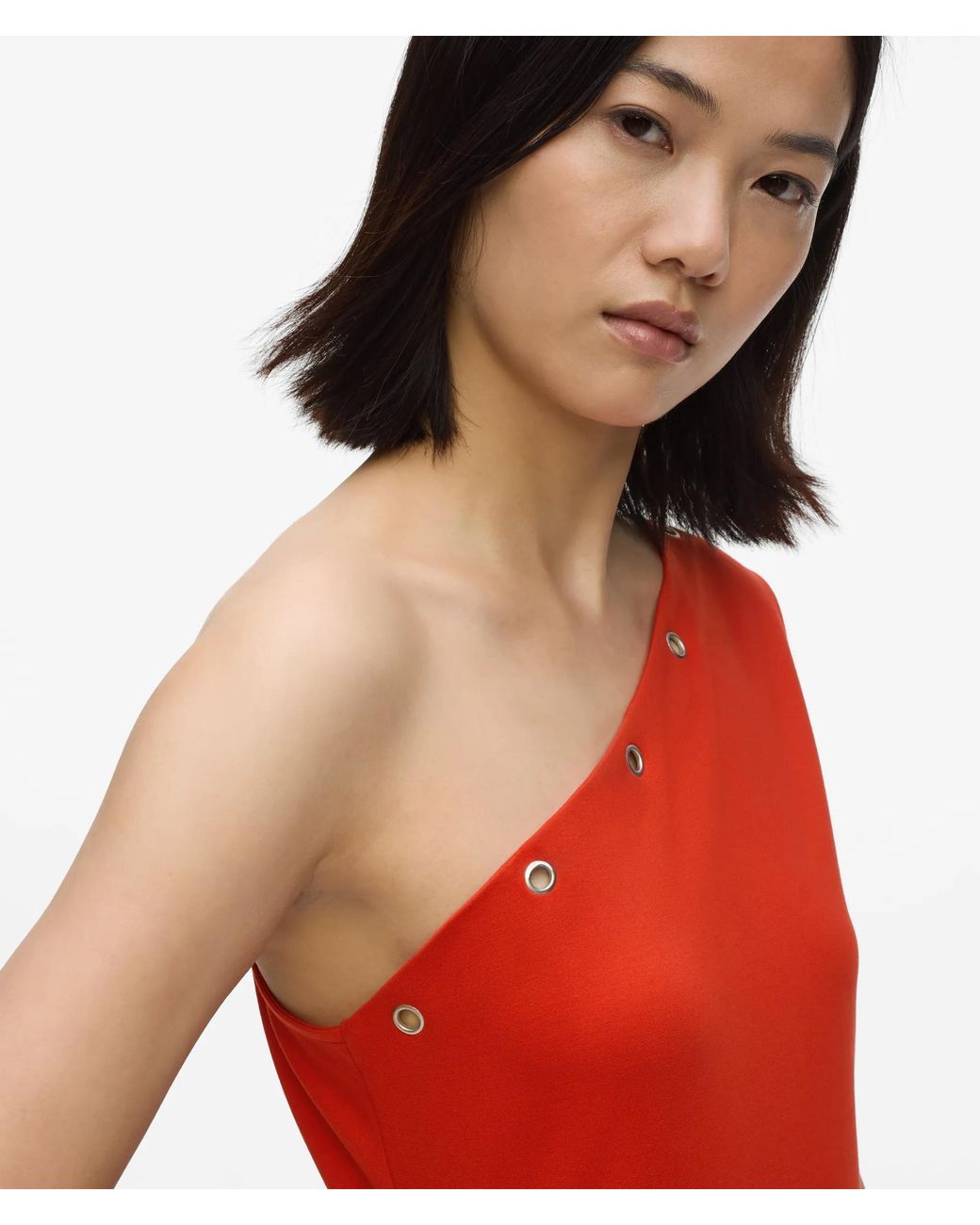KL Jeans Red One-Shoulder Fitted Dress