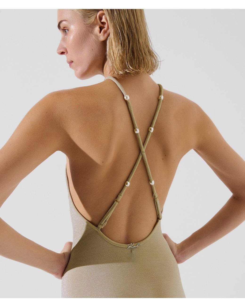 Karl Lagerfeld White Shimmer Beach Dress