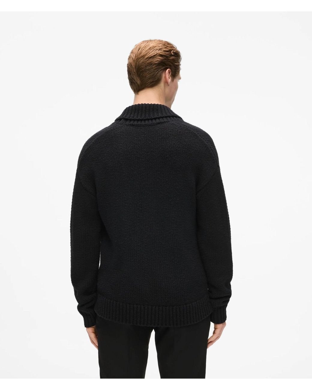 Karl Lagerfeld Black V-Neck Knit Sweater for men