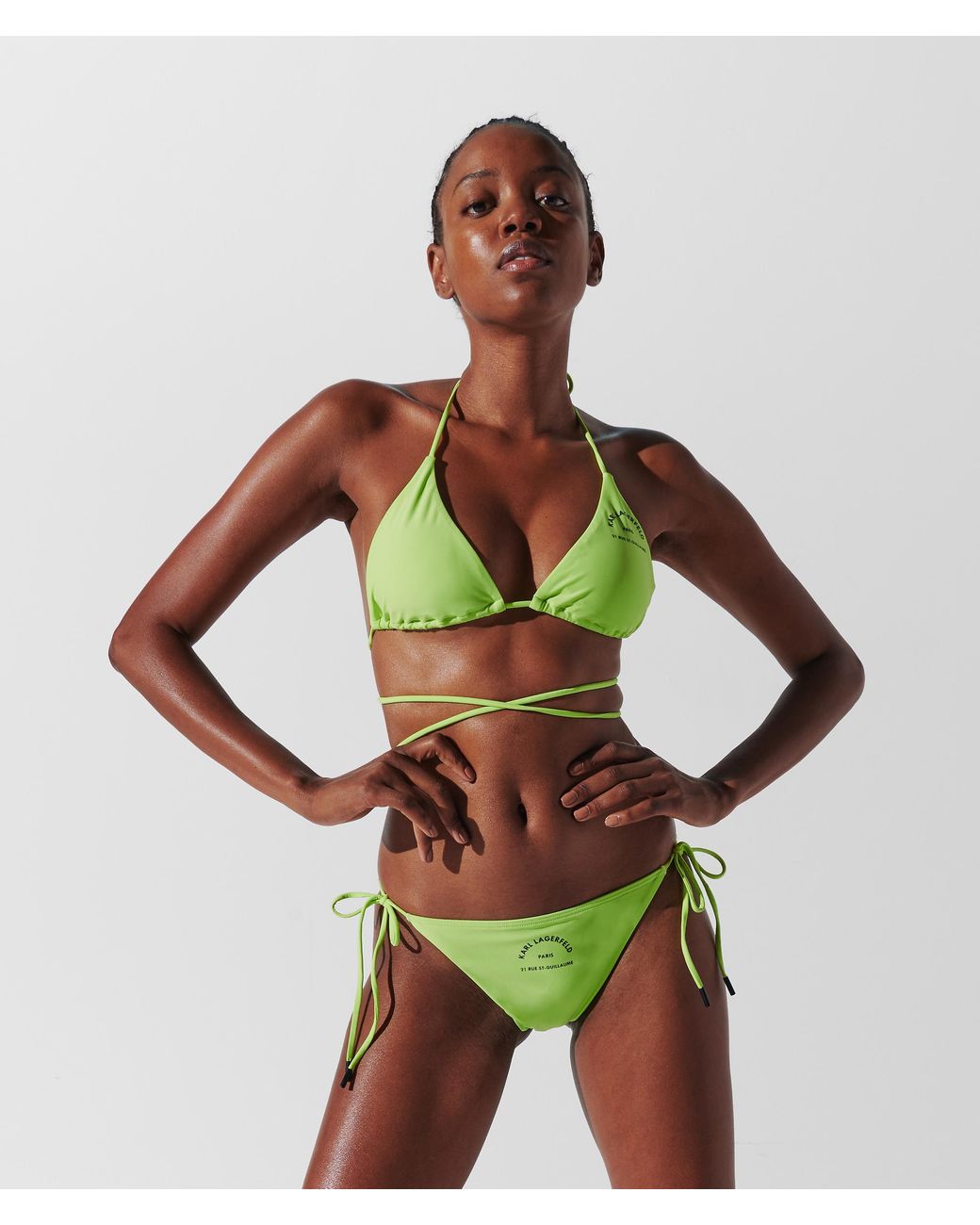Haut De Bikini Triangle Croisé Rue St-guillaume Karl Lagerfeld en coloris  Vert | Lyst