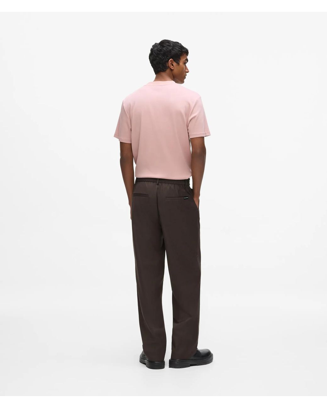 Karl Lagerfeld White Straight-Leg Wool‑Blend Pants for men
