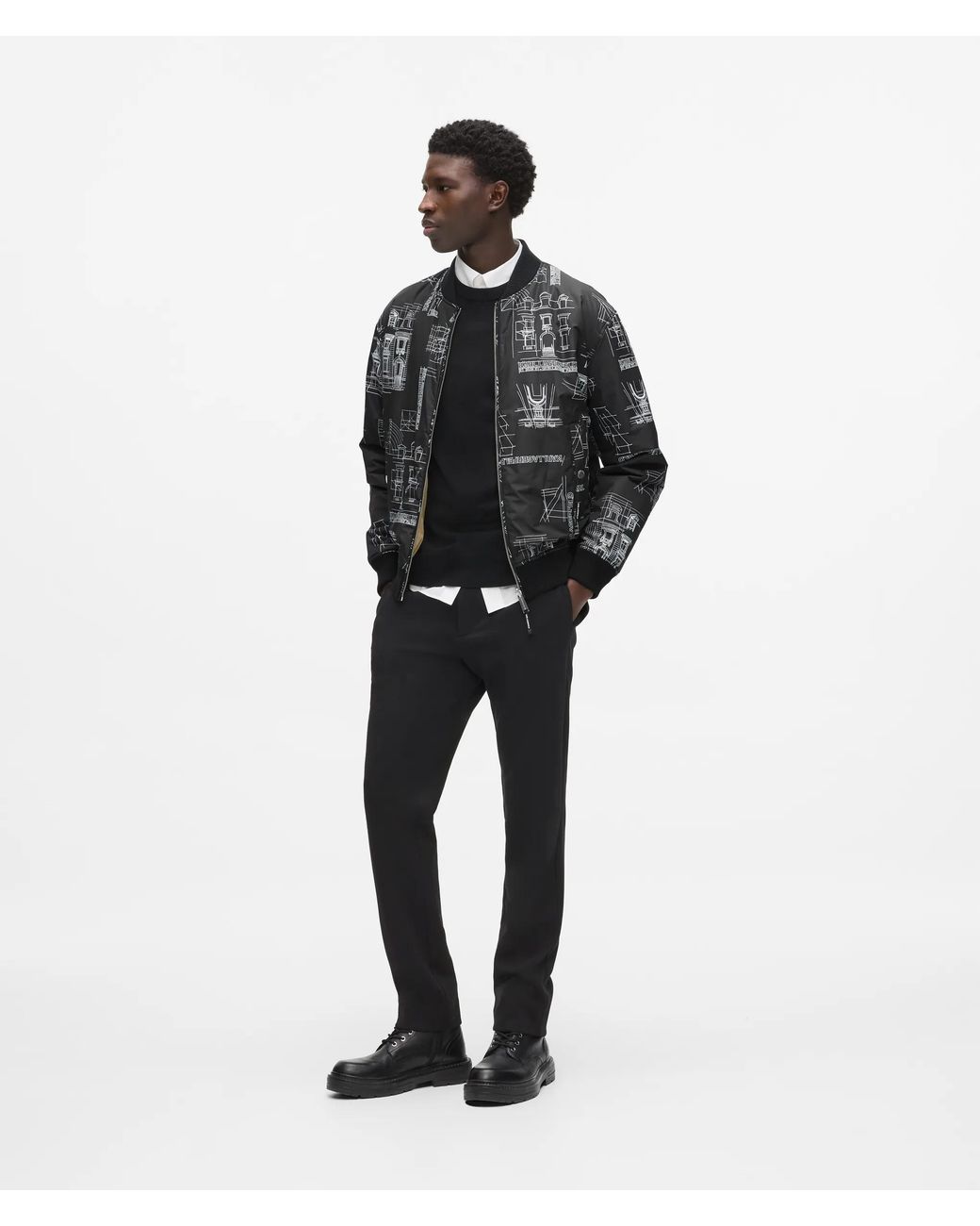 Karl Lagerfeld Black Reversible Maison De Karl Bomber Jacket for men