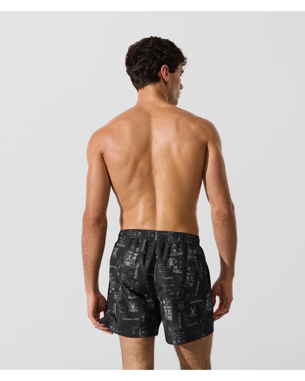 Karl Lagerfeld Black Maison De Karl Short Boardshorts for men