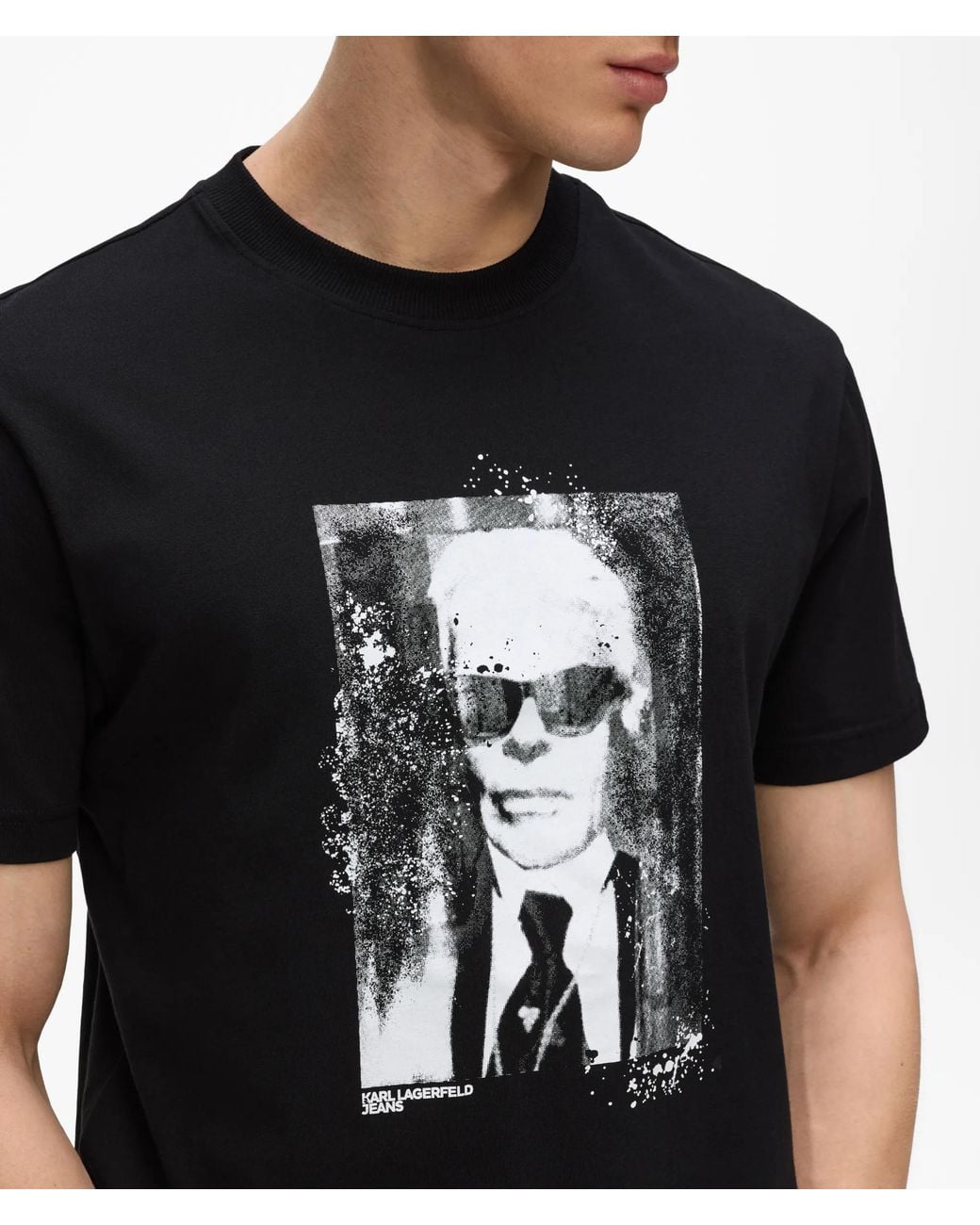 KL Jeans Black Karl Portrait T-Shirt for men