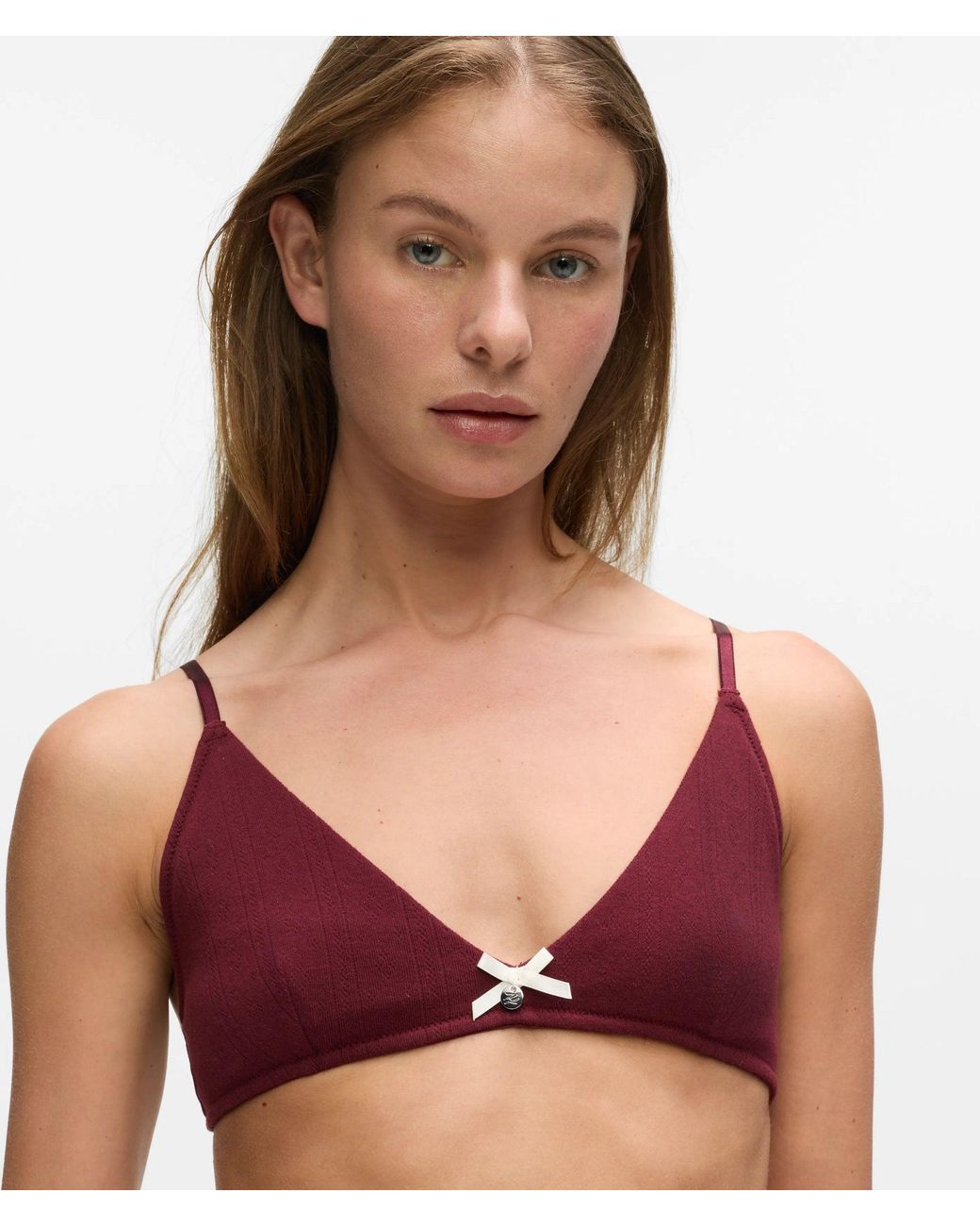 Karl Lagerfeld Red Autograph Pointelle Bralette