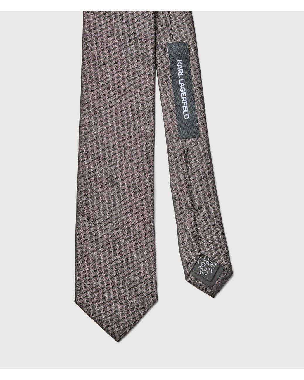 Karl Lagerfeld White Geometric Tie for men