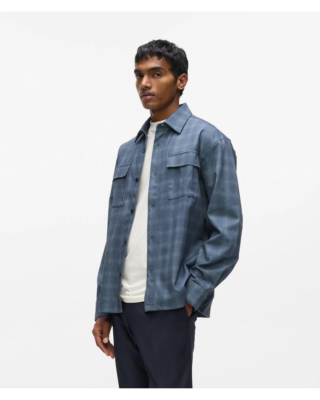 Karl Lagerfeld Blue Casual Checked Shirt for men